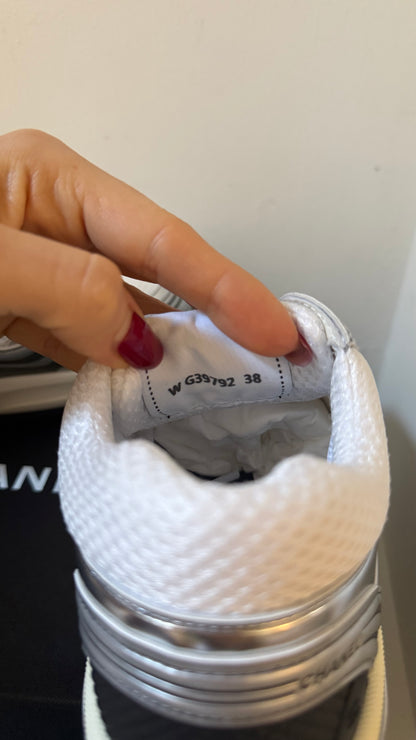 Chanel sneakers silver white 38