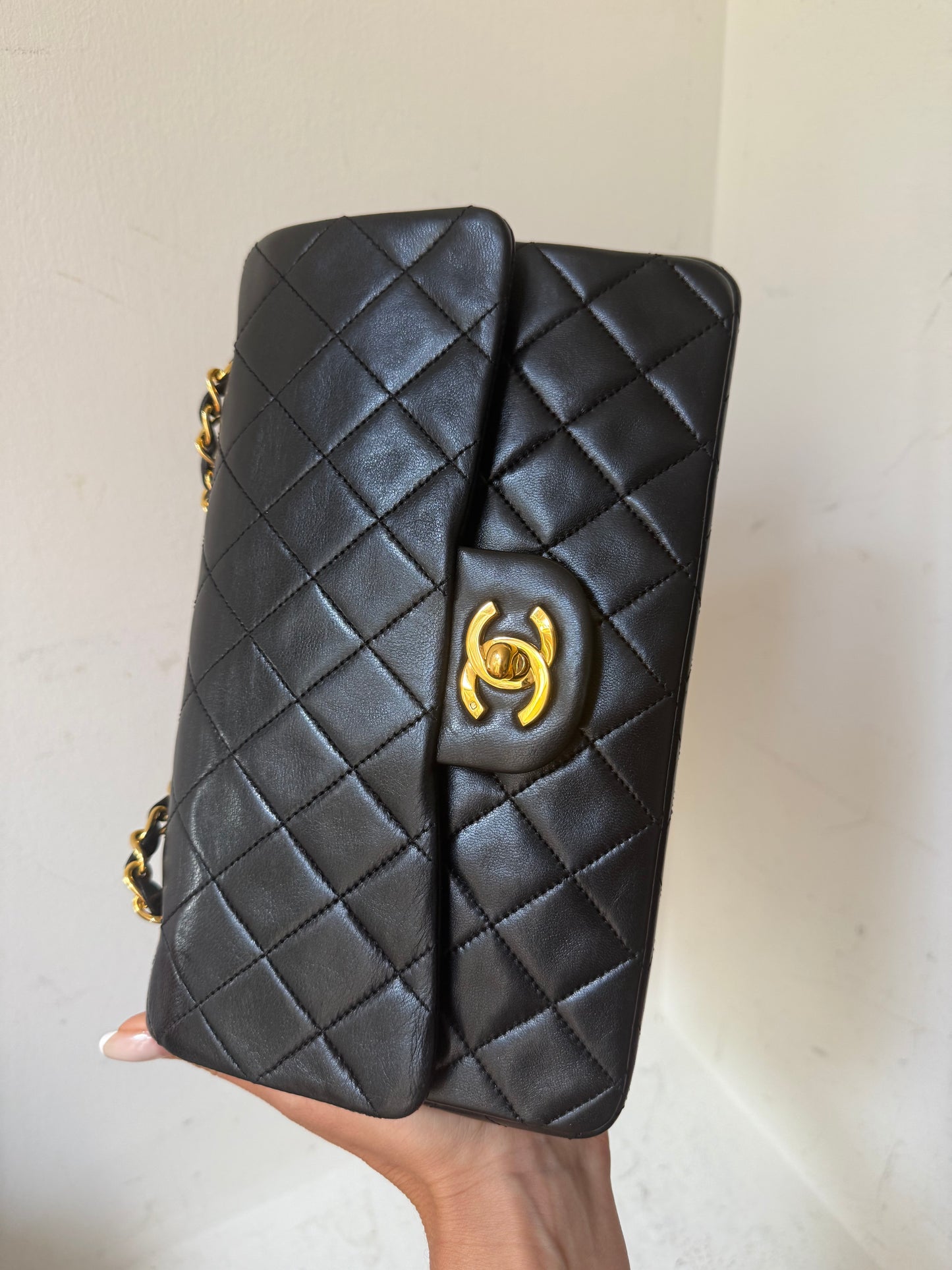Chanel black small lambskin 0 series
