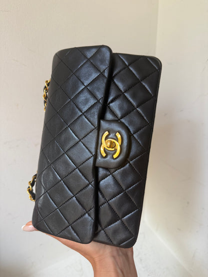 Chanel black small lambskin 0 series