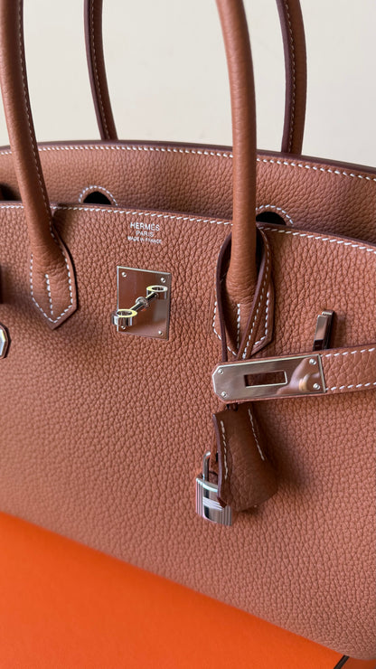 Birkin 30 gold togo palladium hardware stamp K (03/2026 invoice)