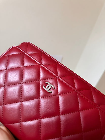 Chanel wallet on chain red 2014