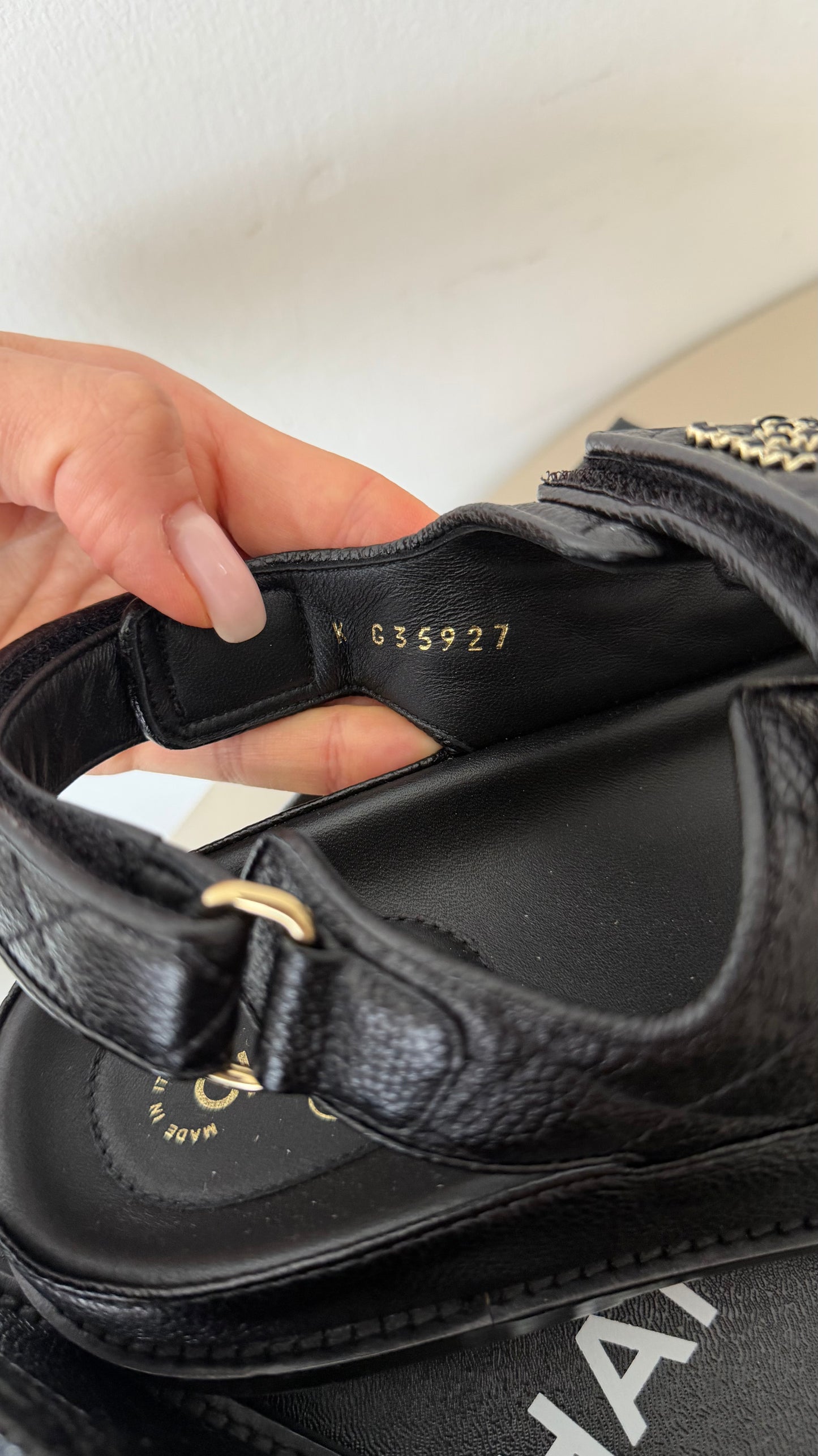 Chanel caviar dad sandals size 38