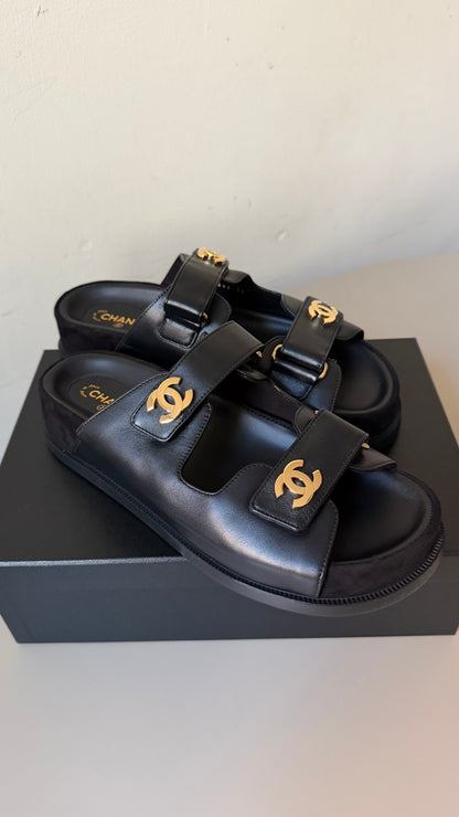 Chanel sad sandal zwart 39