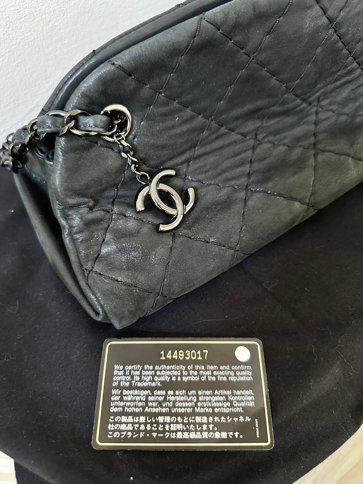 Chanel mademoiselle bowling bag black