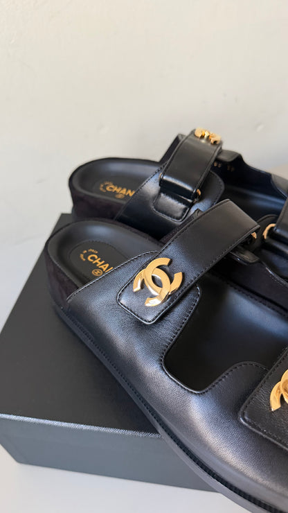 Chanel sad sandal zwart 39