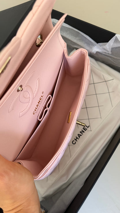 Chanel pink caviar small with chip (2022-2026) and entrupy certificate