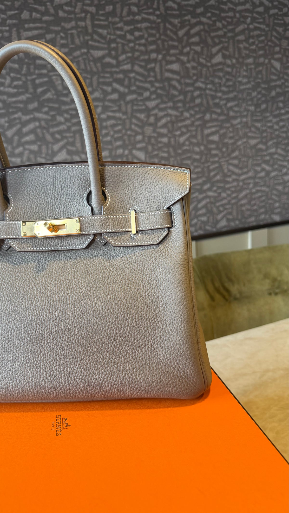 Hermes Birkin 30 etoupe with gold hardware - D stamp full set