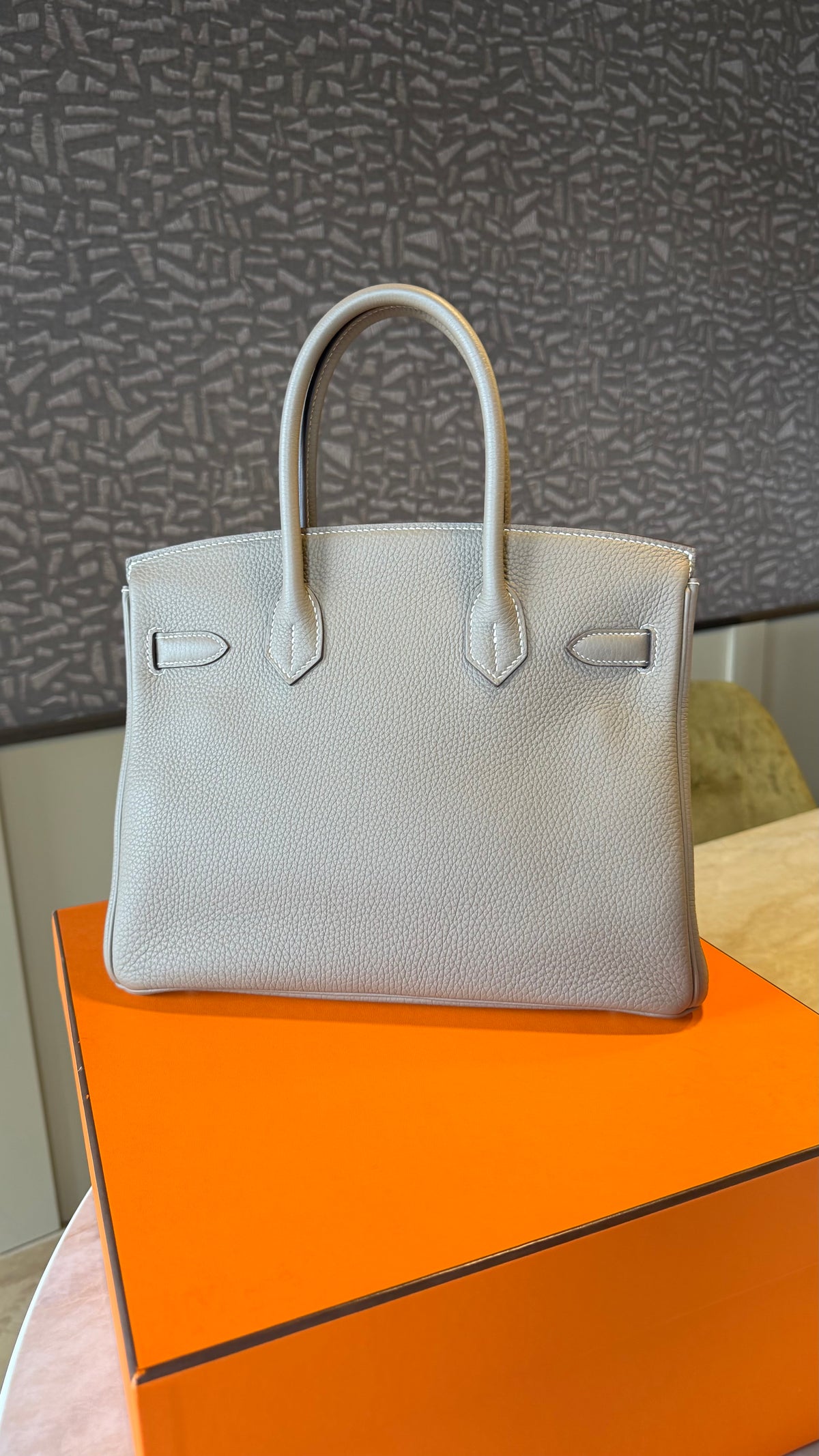 Hermes Birkin 30 etoupe with gold hardware - D stamp full set