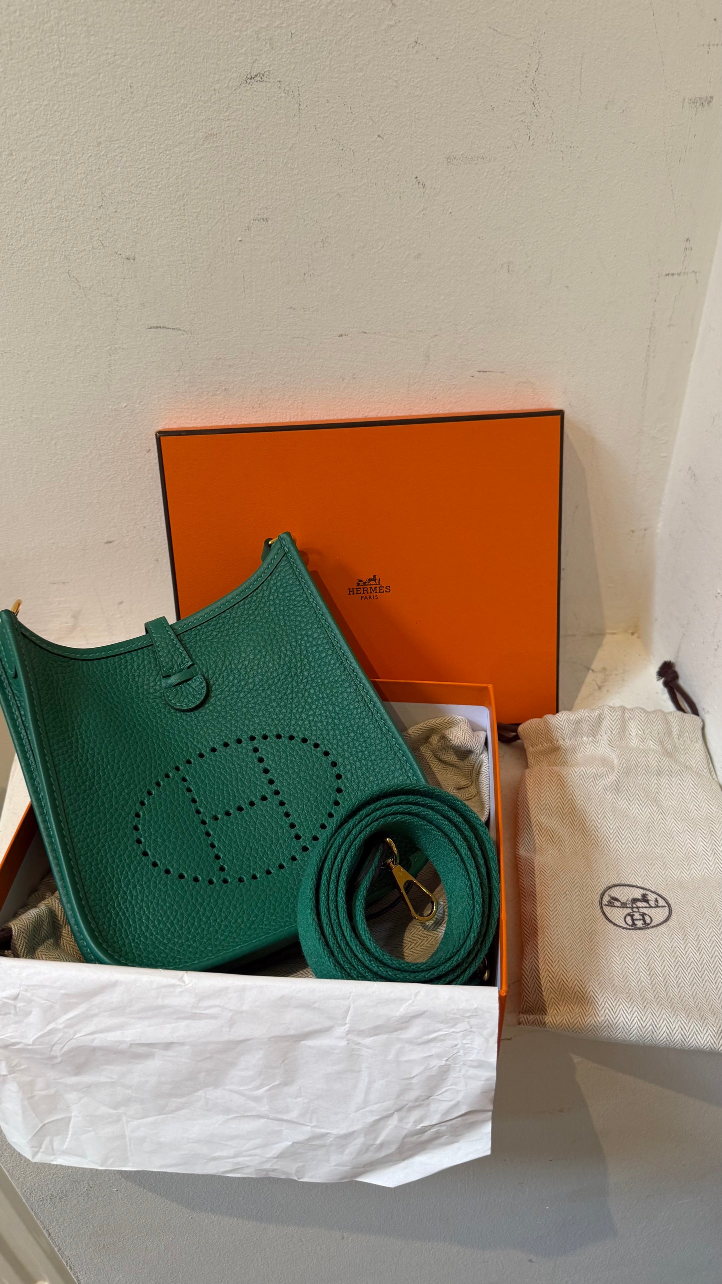 Hermes mini Evelyne vert vertigo