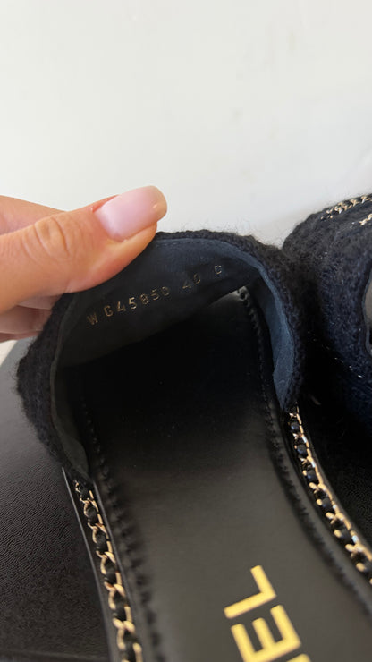 Chanel black slipper size 40