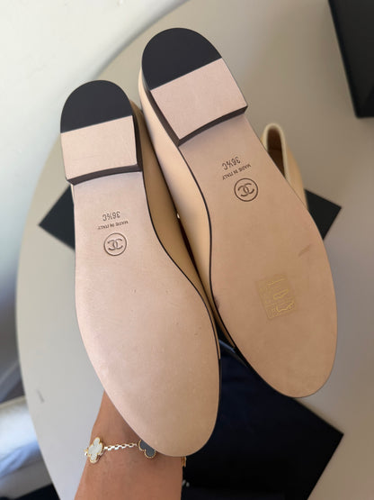Chanel ballerina 36.5 beige classic