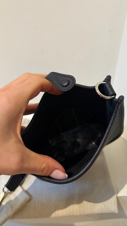 Hermes mini Evelyne black palladium hw