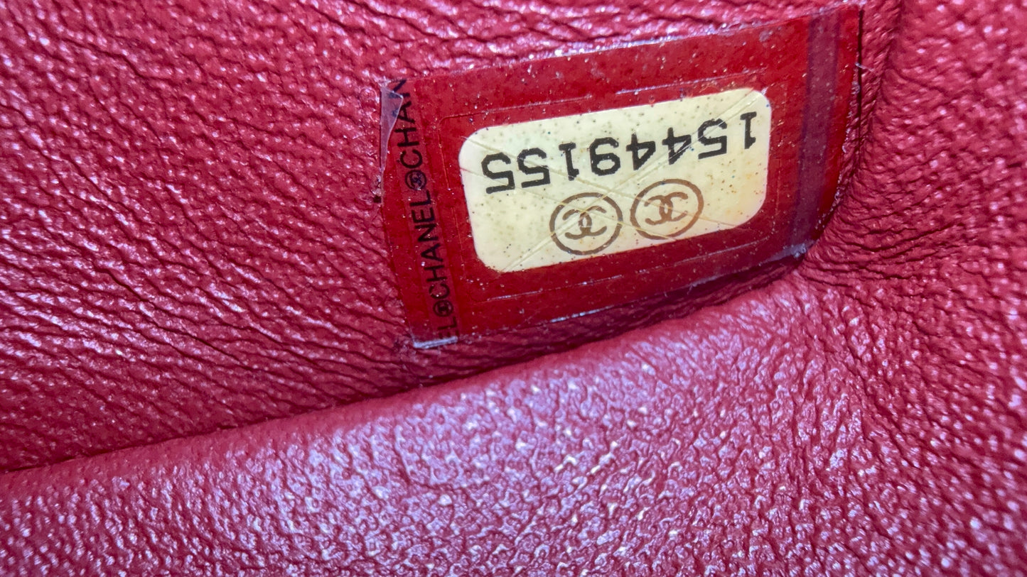 Chanel red caviar medium flapbag 15 serie