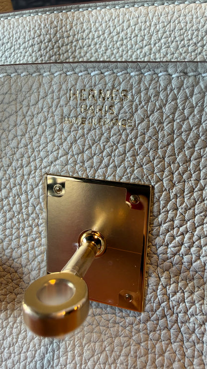 Hermes birkin 30 Craie Togo leather gold hardware