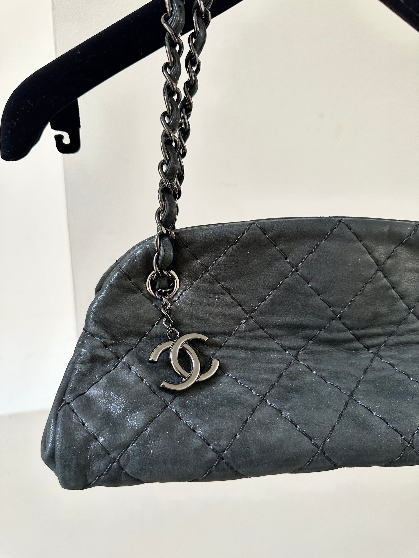 Chanel mademoiselle bowling bag black