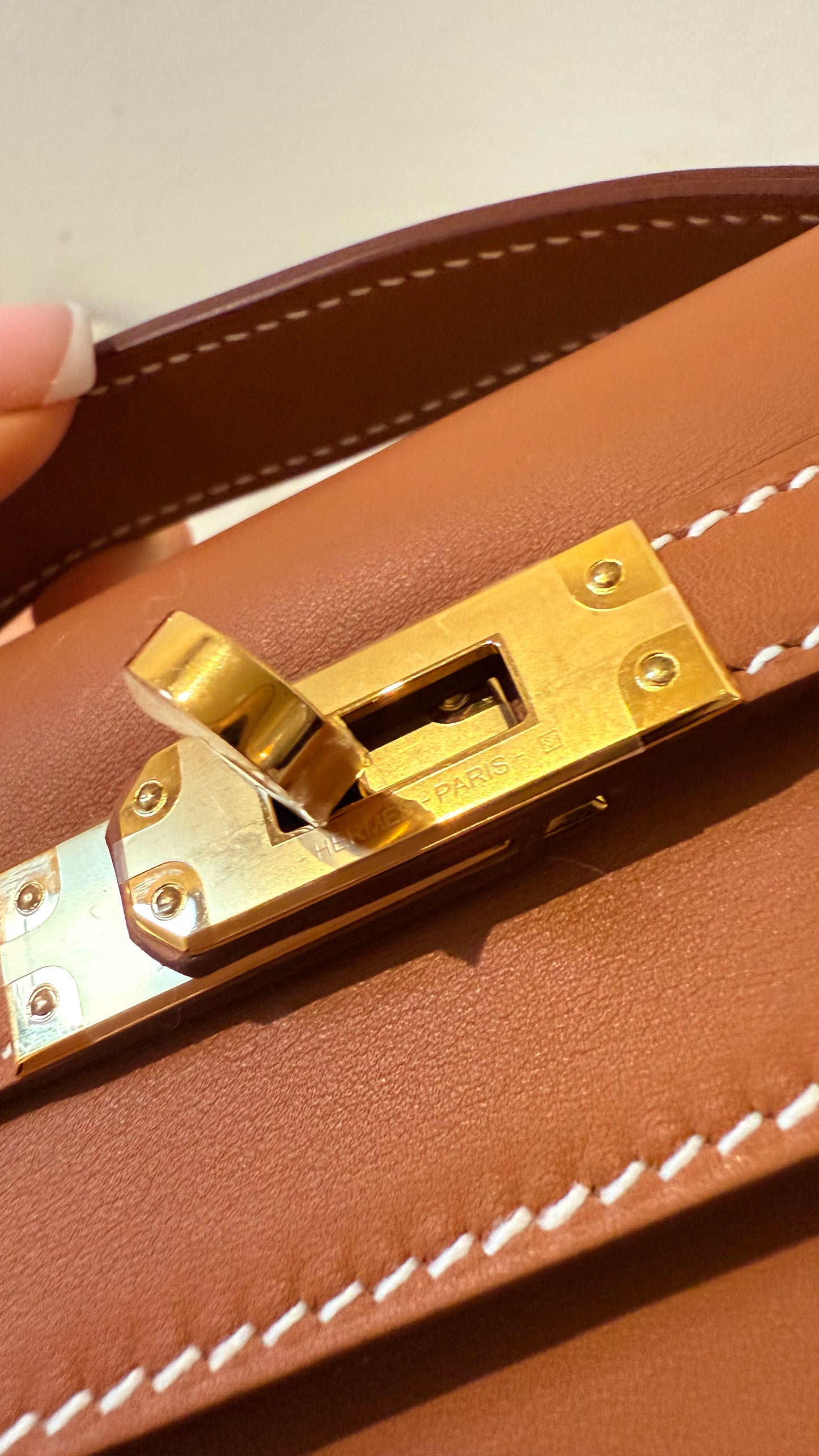 Hermes kelly pochette gold Swift W stamp