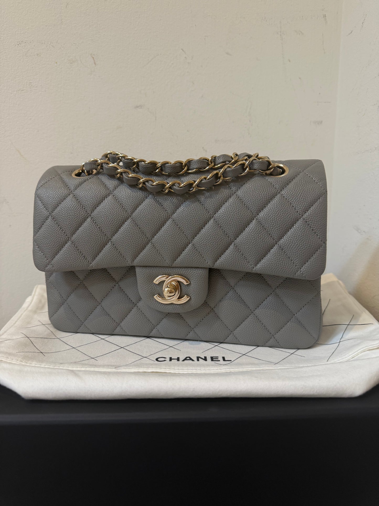 Chanel small caviar grey 2022 full set incl invoice