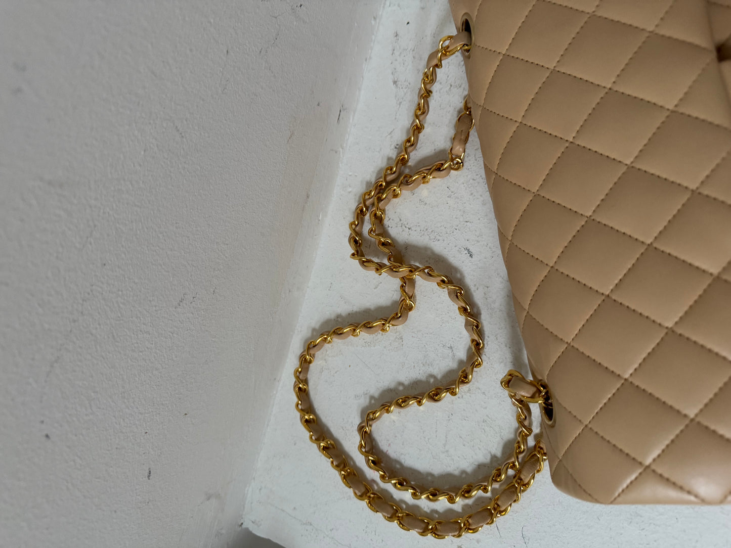 Chanel medium flap bag in beige 2009