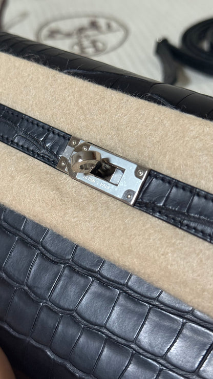 Hermes Kelly to go alligator matte