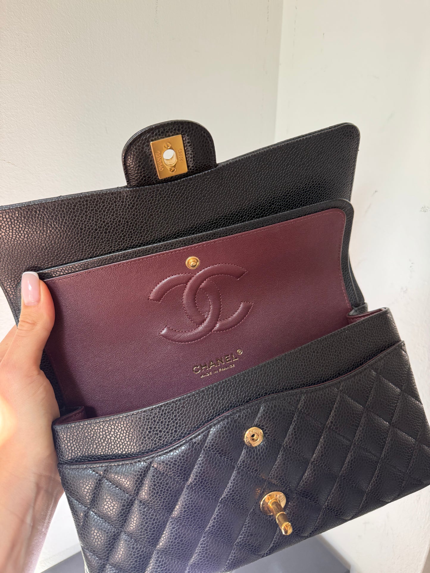Chanel classic double flapbag medium caviar 30-serie (2020)