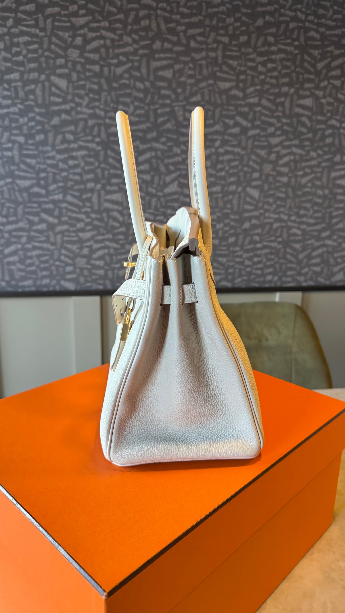 Hermes birkin 30 Craie Togo leather gold hardware