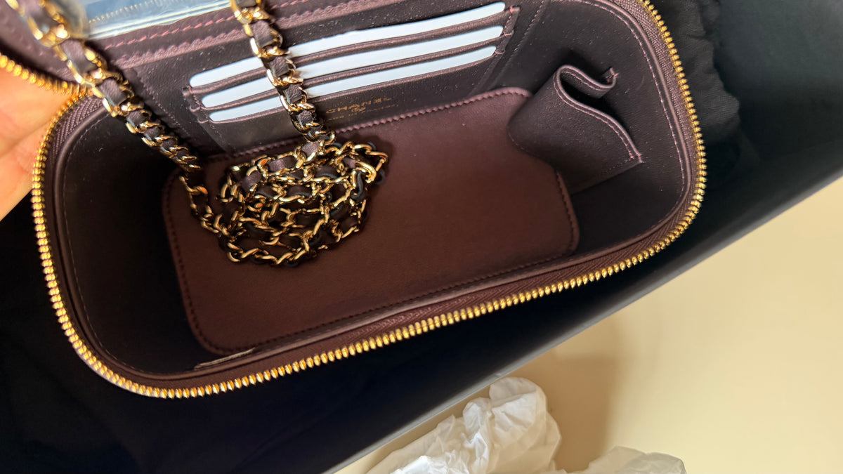Chanel burgundy vanity case - new - dustbag box