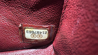 Chanel medium lambskin burgundy 21 series, full set with card and certificate