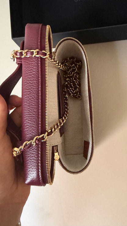 Chanel LP vanity burgundy leather