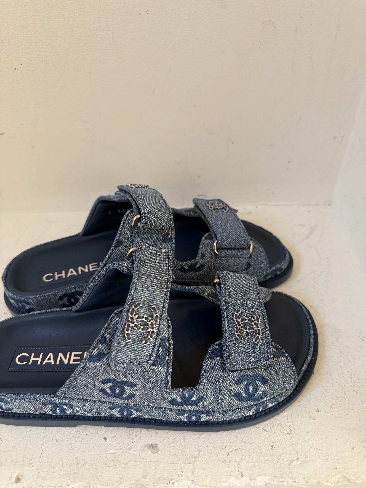 Chanel dad sandal size 37C denim