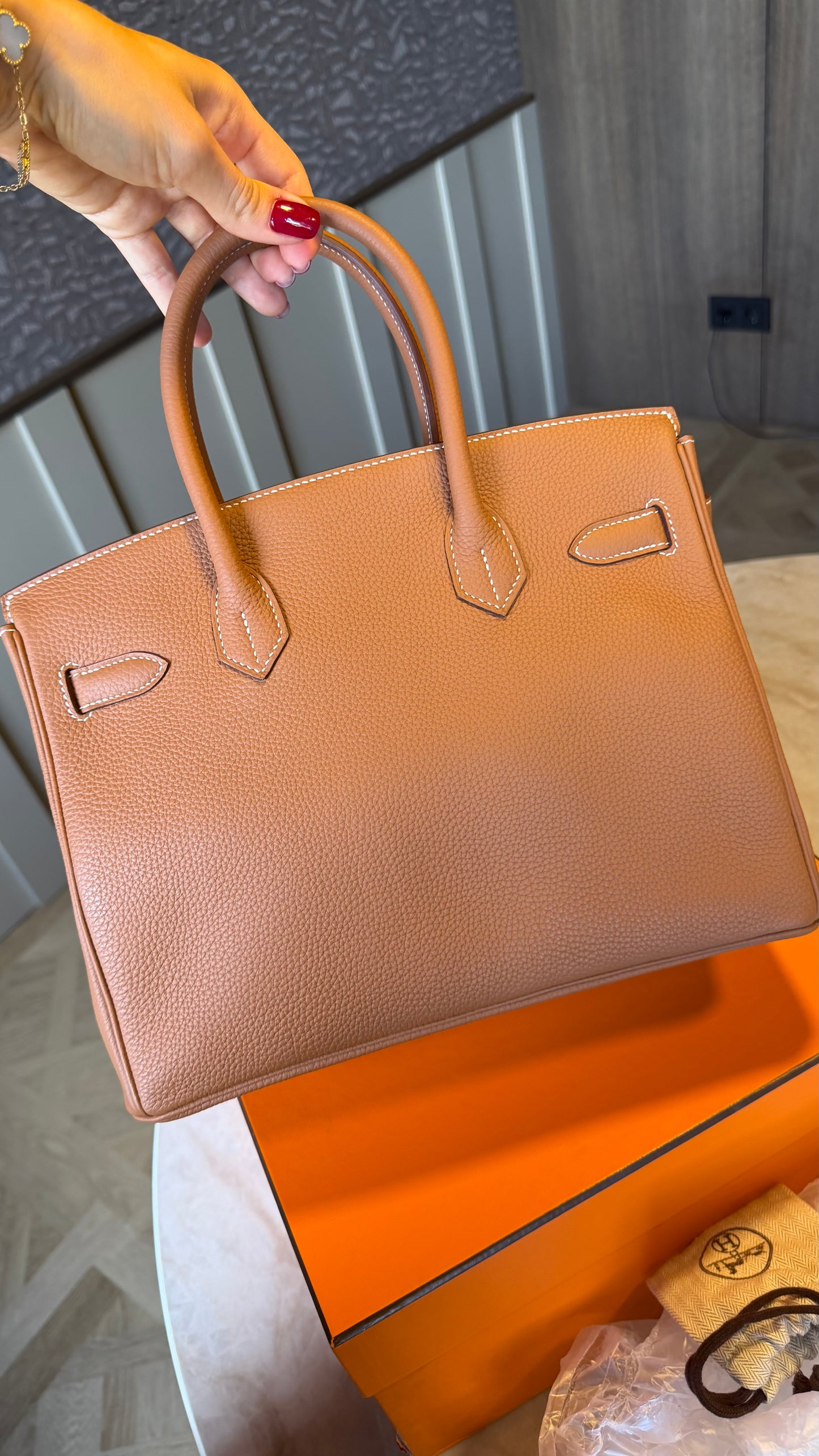 Birkin 30 gold togo gold hardware stamp Y