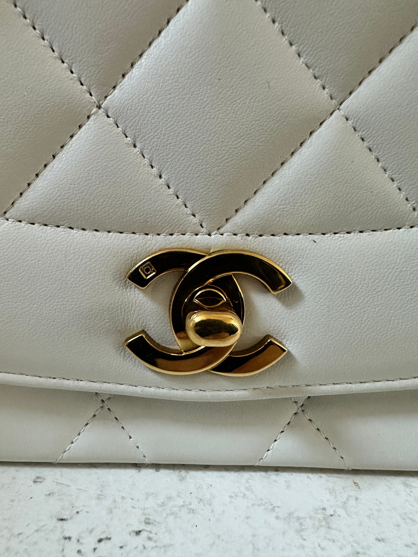 Chanel Diana white medium flap bag
