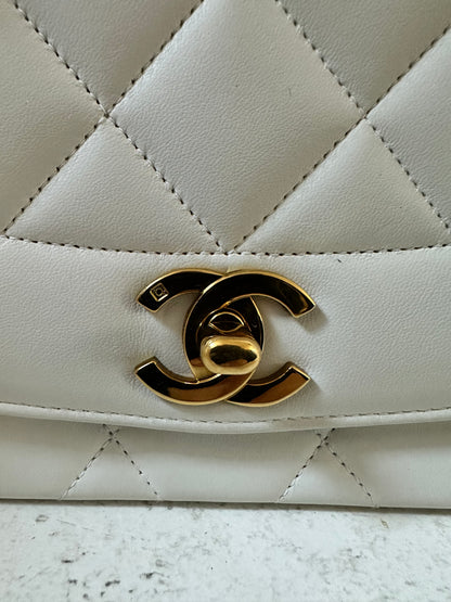 Chanel Diana white medium flap bag