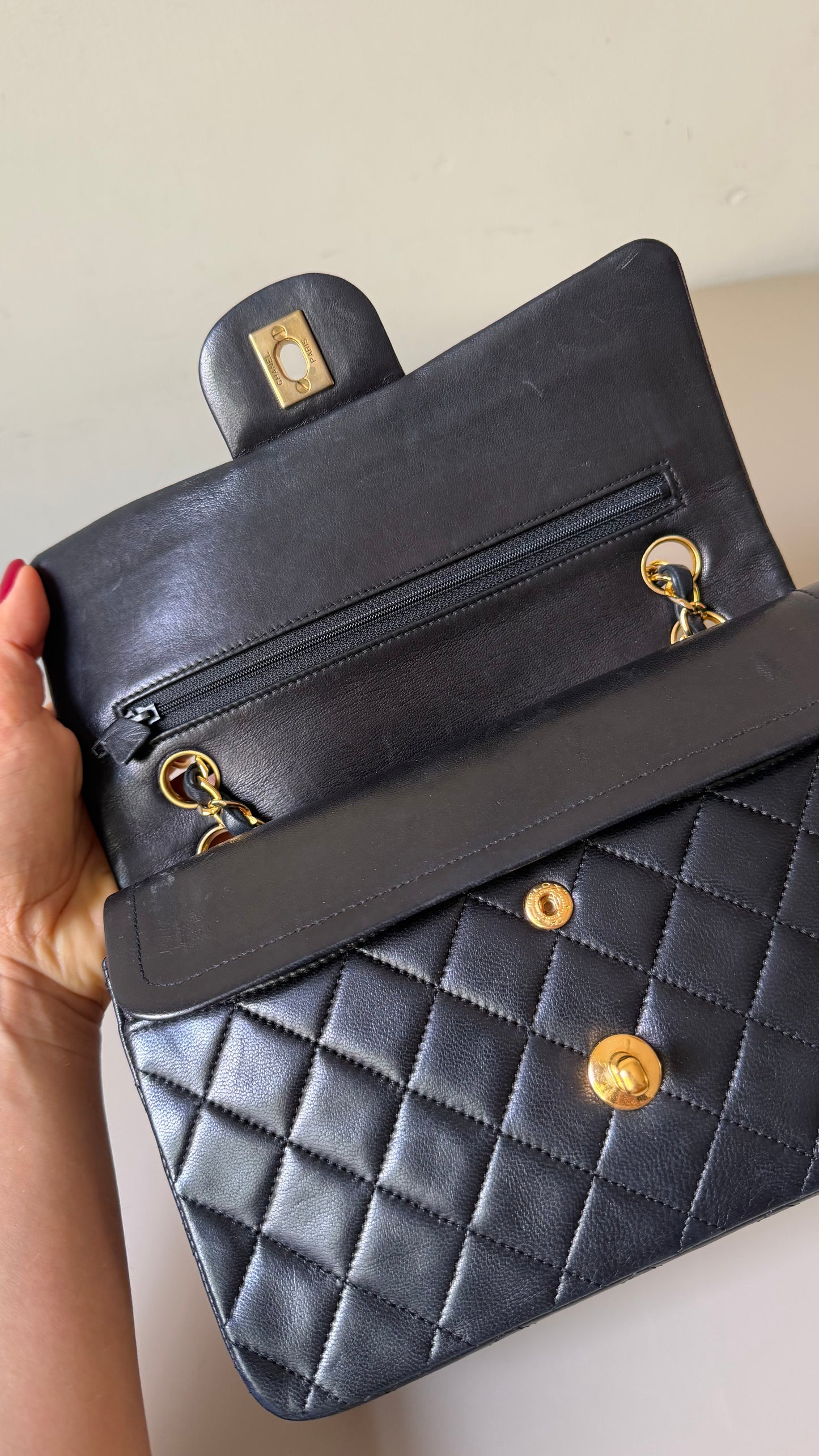 Chanel small black vintage flapbag