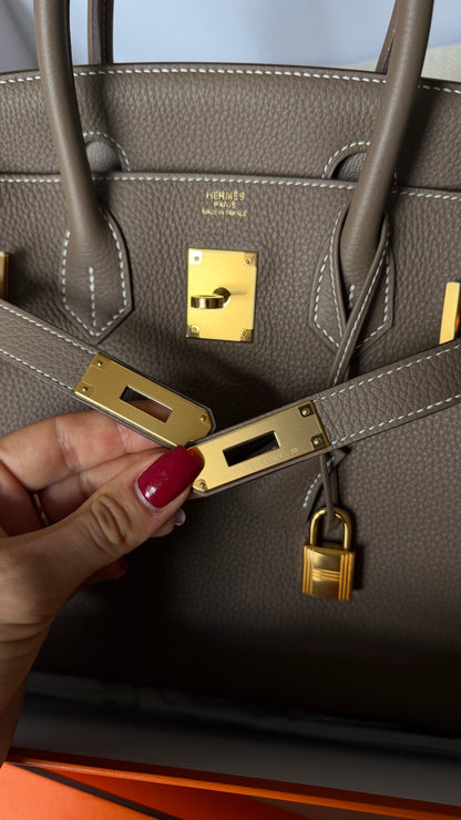 Hermes Birkin 30 etoupe Togo leather A stamp