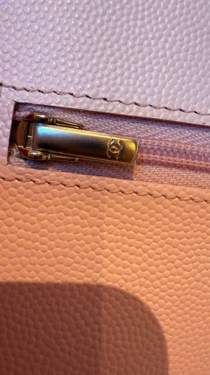 Chanel wallet on chain baby pink caviar with chip