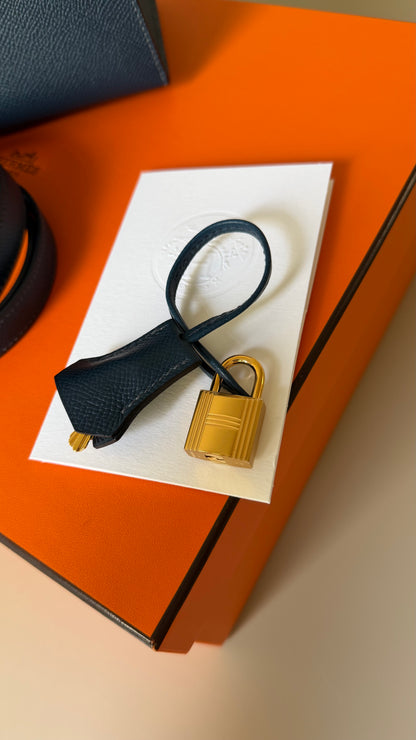 Hermes Kelly 25 blue de prusse W stamp full set