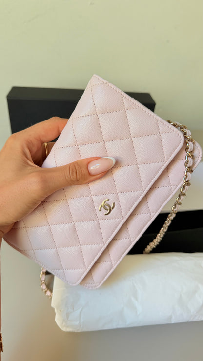 Chanel wallet on chain baby pink - new with chip