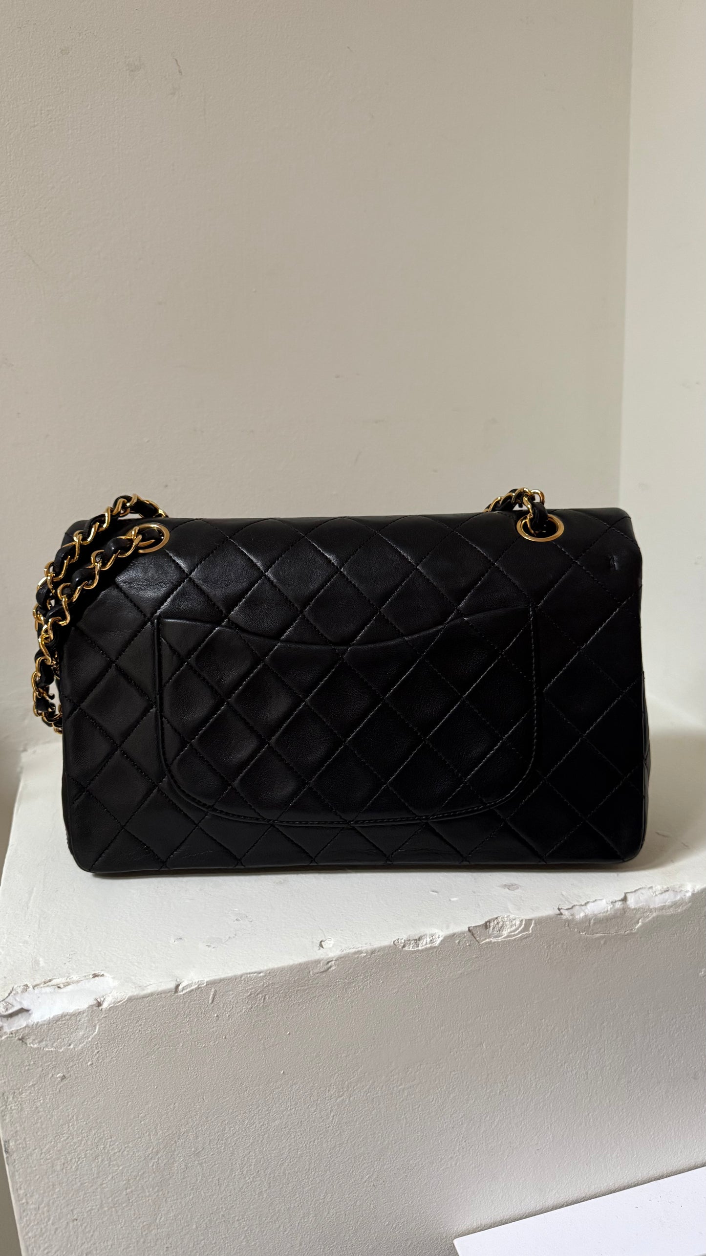 Chanel medium vintage lambskin double flapbag 1 series (1989-1991)