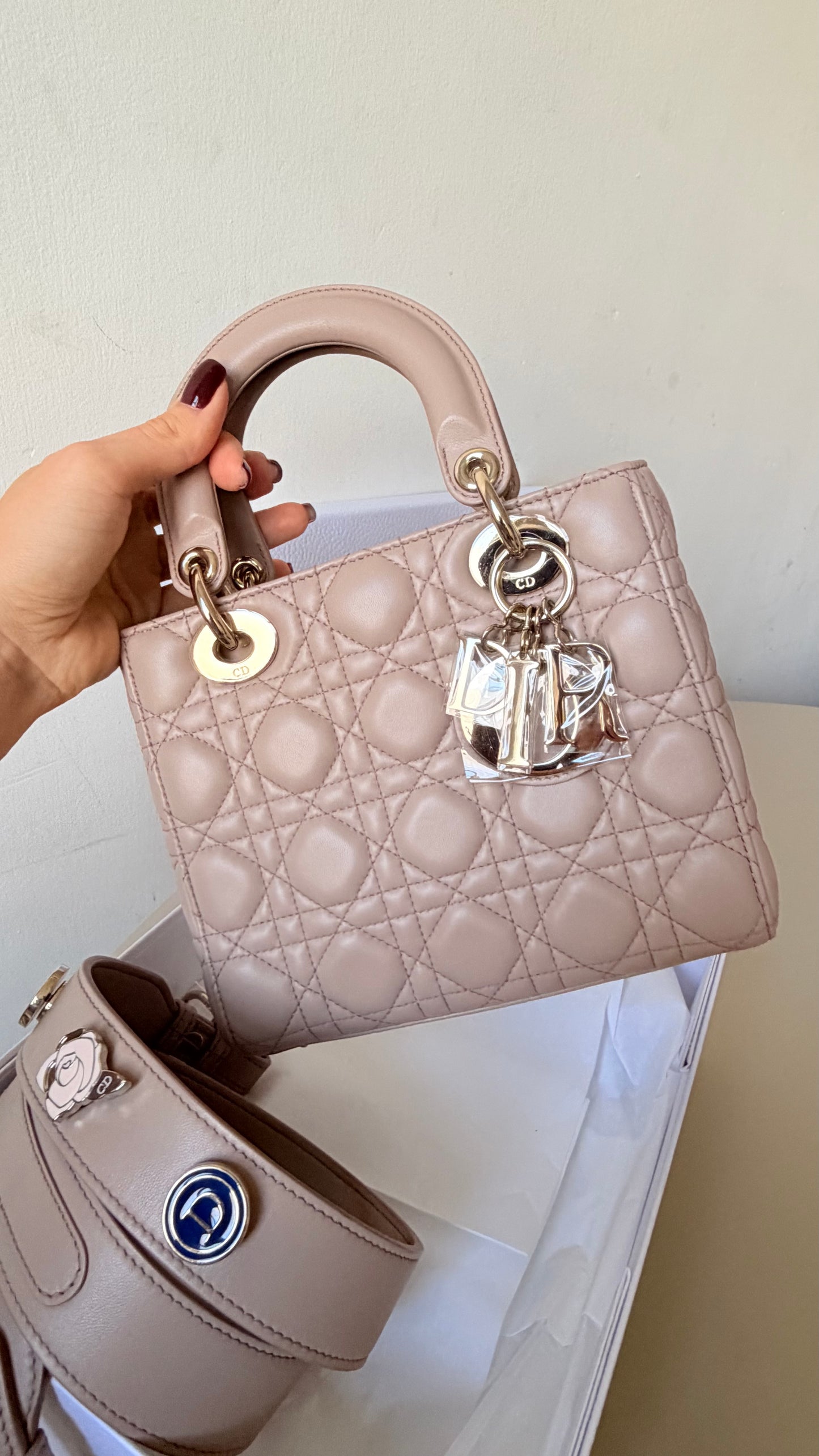 Lady dior small beige brand new