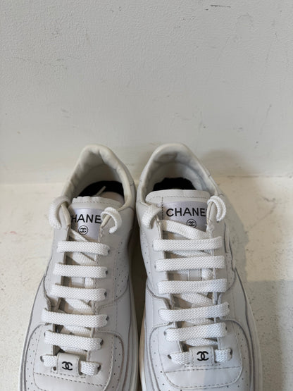 Chanel white tennis sneakers size 40.5