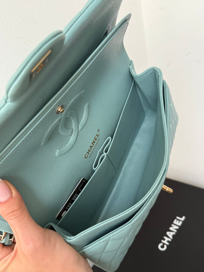 Chanel Tiffany blue medium caviar flapbag