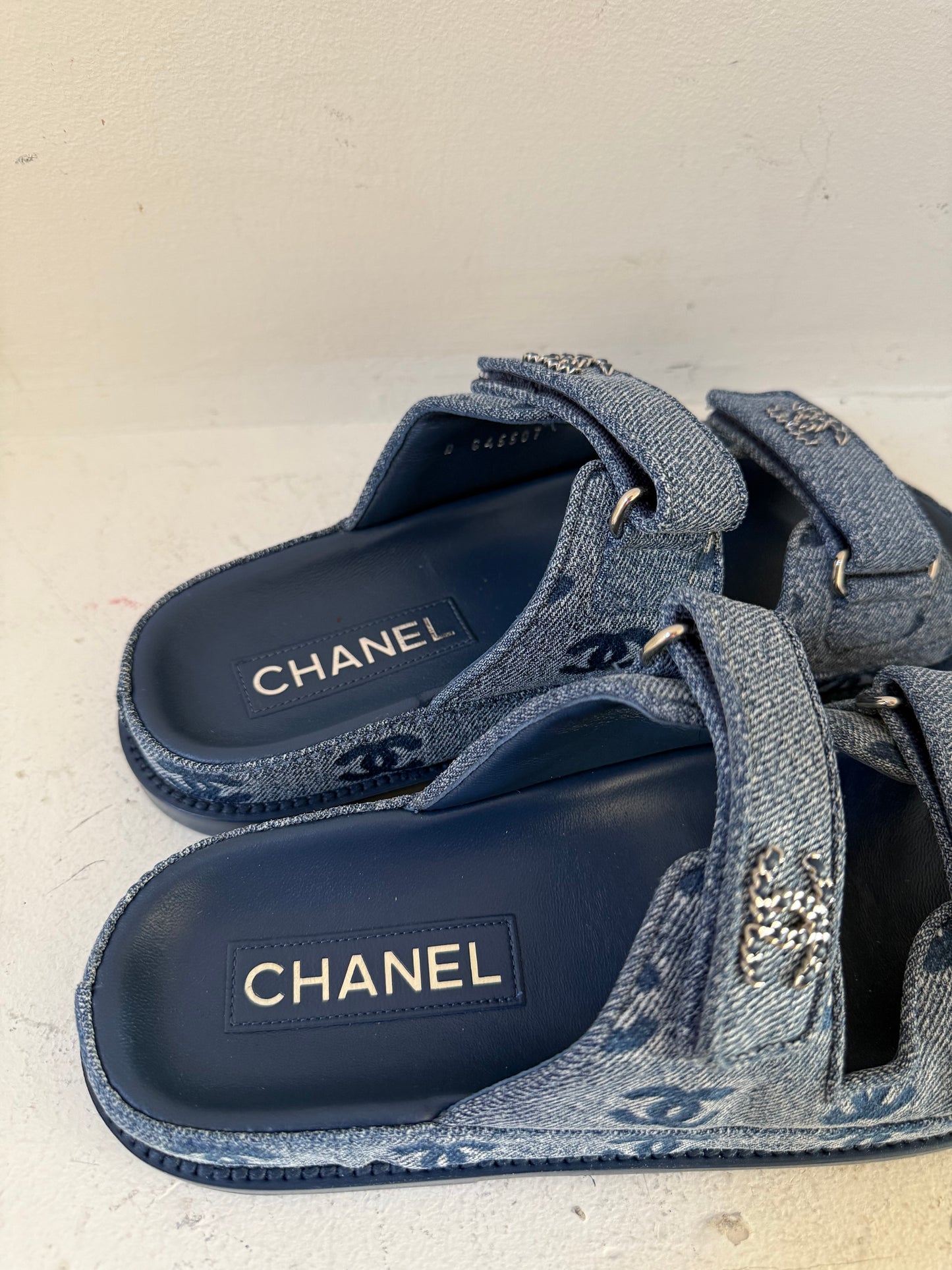 Chanel dad sandal size 37C denim