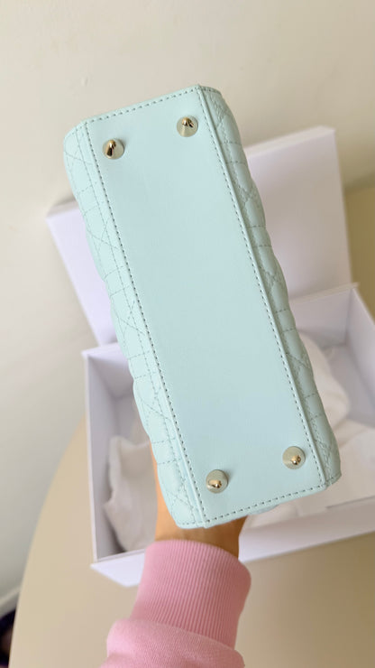 Lady dior small baby blue new