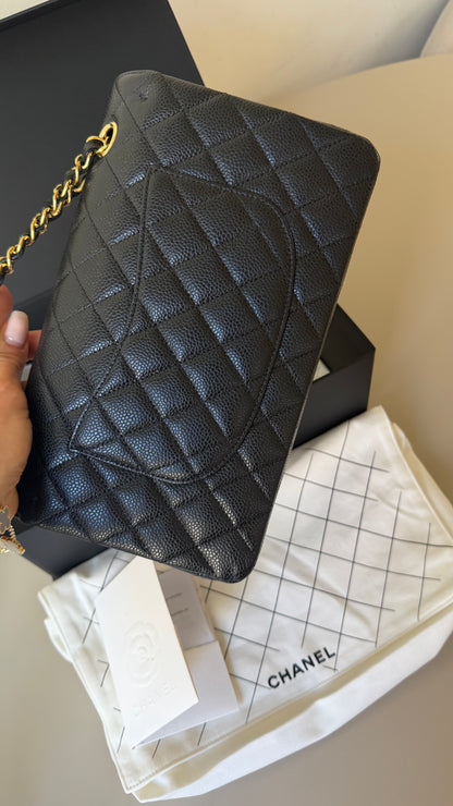 Chanel medium caviar classic double flapbag 2024 full set