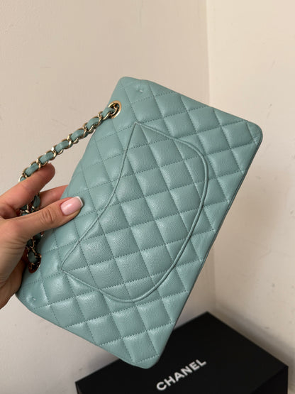 Chanel Tiffany blue medium caviar flapbag