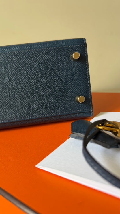 Hermes Kelly 25 blue de prusse W stamp full set