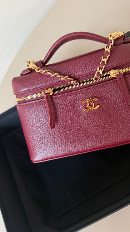 Chanel LP vanity burgundy leather