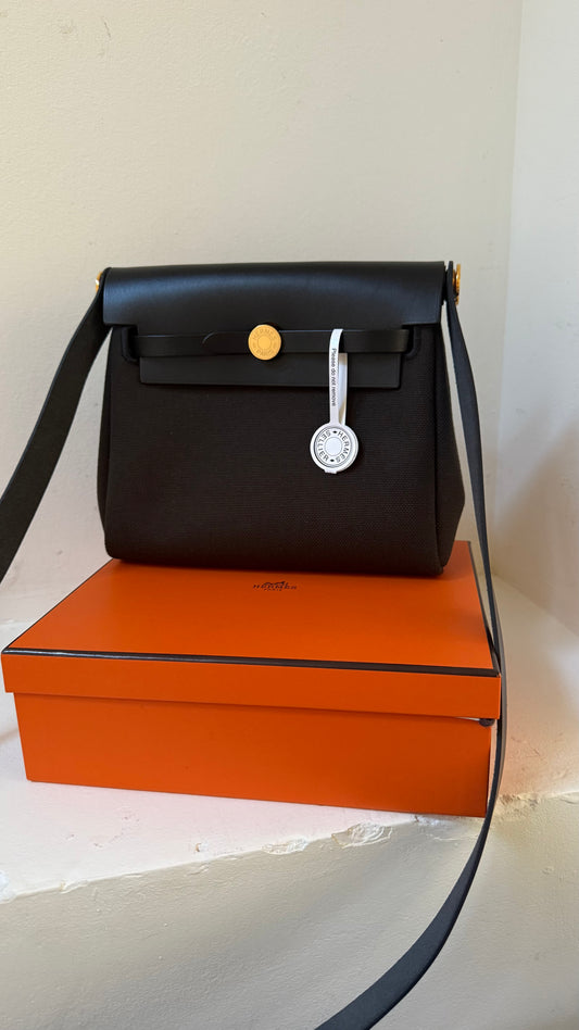 Hermes mini herbag brown / black new