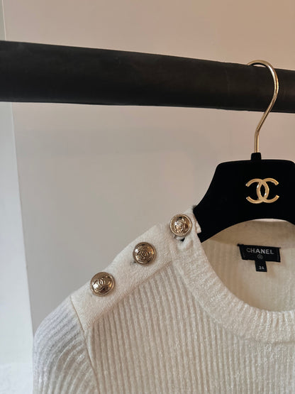 Chanel white/black cashmere dress size 34