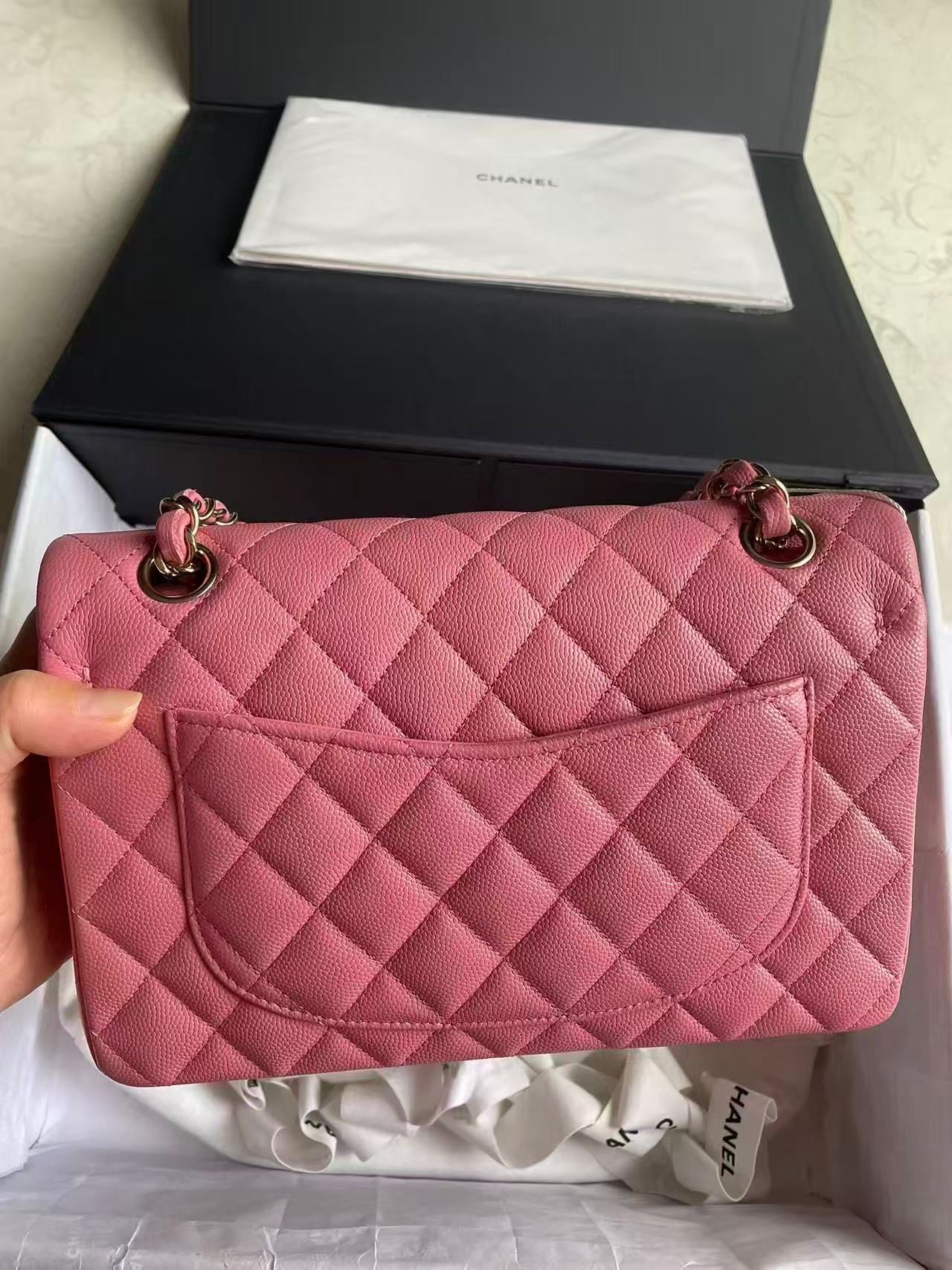 Pink Chanel small caviar double flapbag